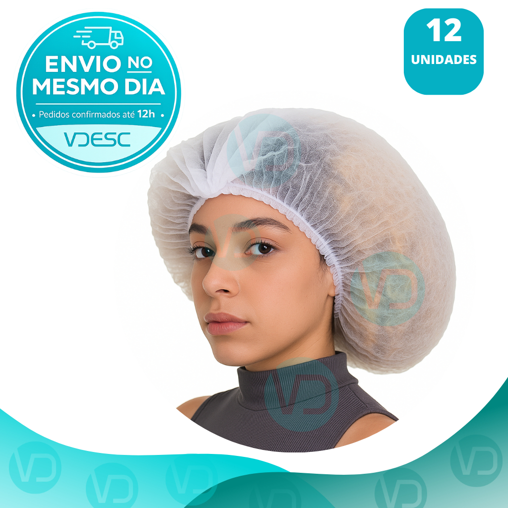 TOUCA TNT BRANCA GRANDE DESCARTÁVEL CABELOS VOLUMOSOS 12 UNIDADES em Oferta na Shopee