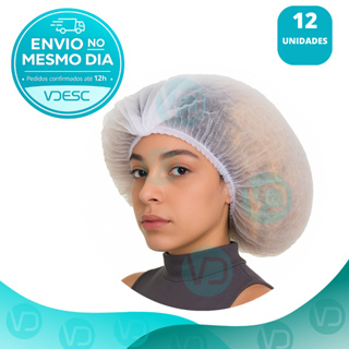 TOUCA TNT BRANCA GRANDE DESCARTÁVEL CABELOS VOLUMOSOS 12 UNIDADES em Oferta na Shopee