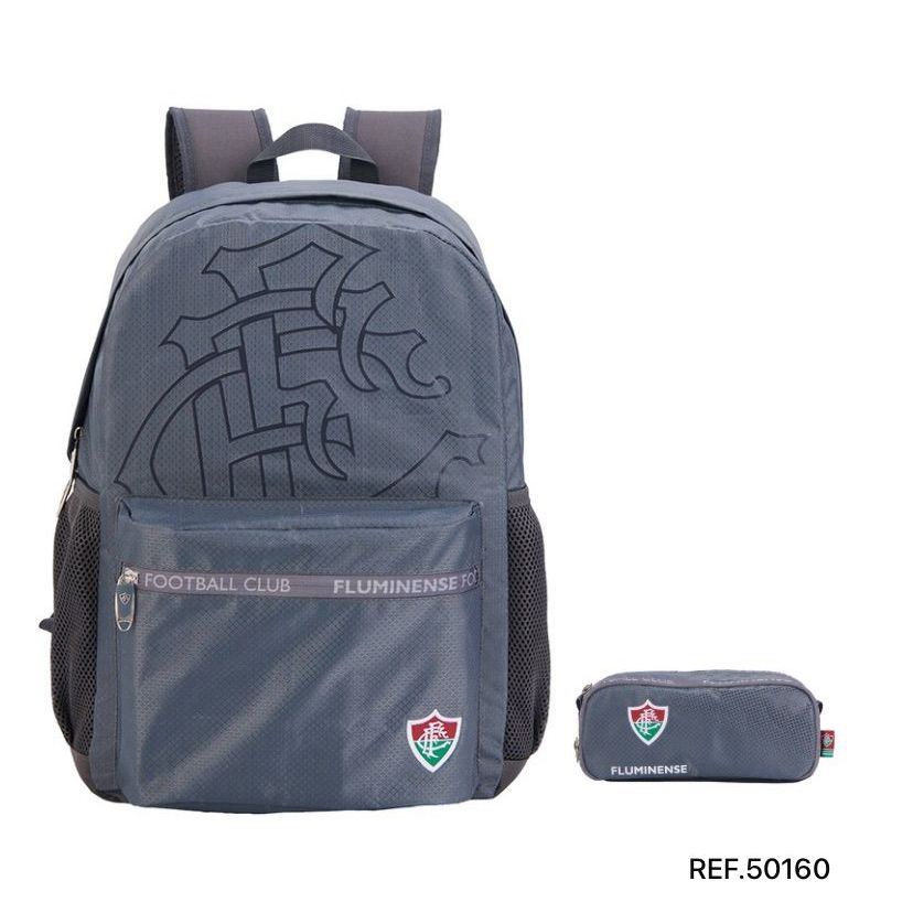 Kit Mochila de Costas Estojo Fluminense Oficial Dia a Dia Trabalho Escolar Esporte Infantil Juvenil Adulto
