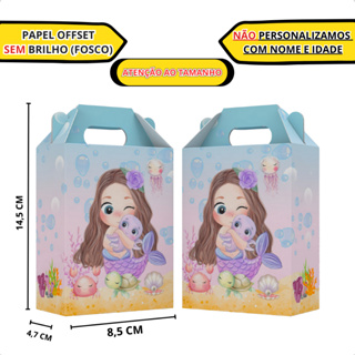 Lembrancinha Fundo do Mar Aquarela Sereia Maletinha Aniversario Festa infantil em Oferta na Shopee