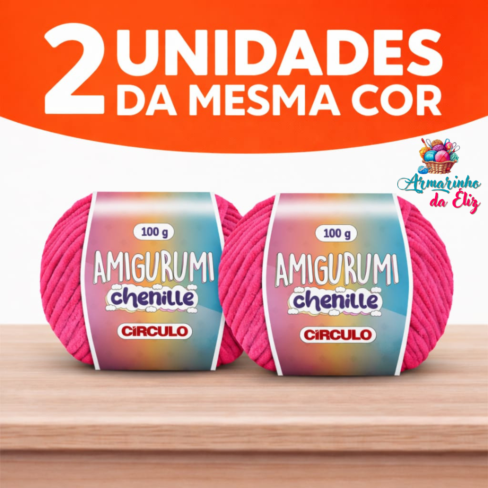 Kit de Linha Fio Amigurumi Chenille Circulo 100g - 110m - kit com 2 cores iguais em Oferta na Shopee