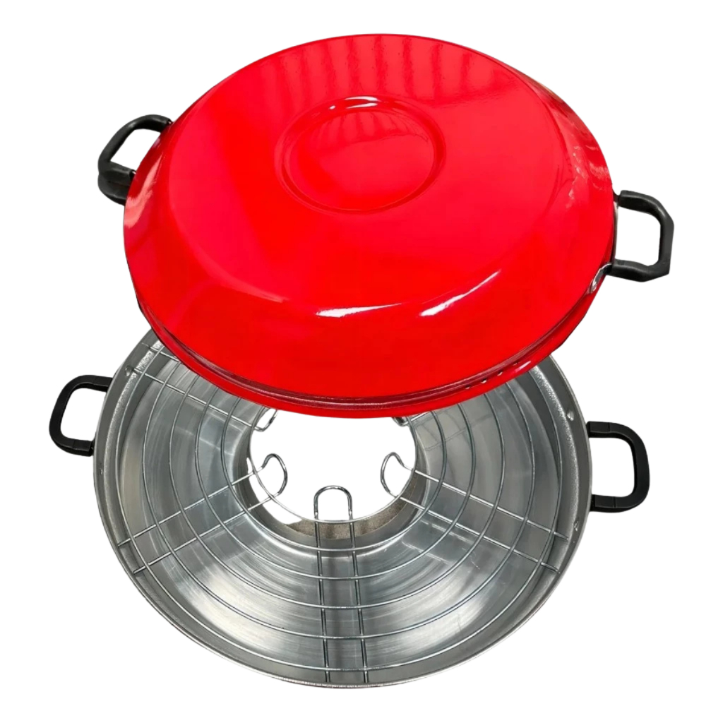 Churrasqueira Boca De Fogão Grill Assador Carnes Legumes Cor VERMELHA Facility