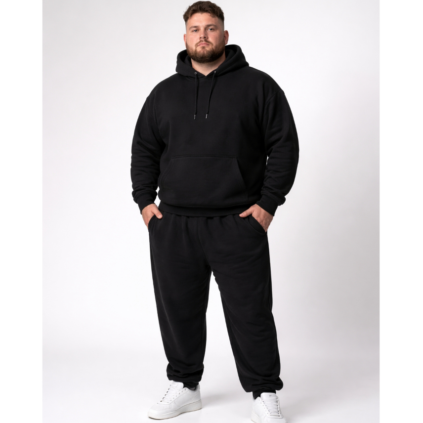 Moletom Masculino G6 a G11 Capuz Canguru Flanelado Extra Grande Blusa Frio Plus Size (Ou Blusa Ou Calça Avulsa)