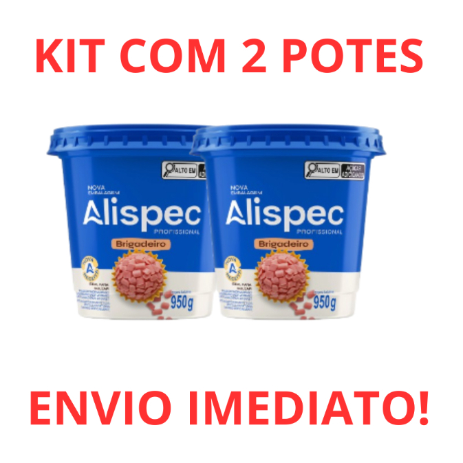Brigadeiro Sabor Morango Alispec 950g - kit com 2 potes