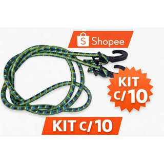 Kit 10 Elásticos para Bagageiro 2m com Ponteira Plástica Reforçada – Moto e Bike em Oferta na Shopee