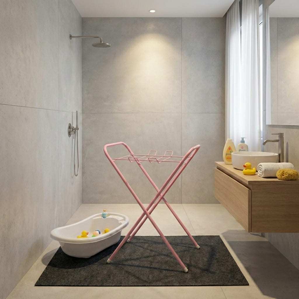 Suporte para Banheira de Bebê Dobrável Portátil com Estrutura Estável e Resistente