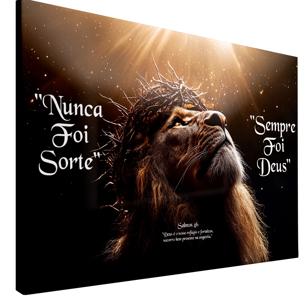 Quadro decorativo religioso Nunca foi Sorte sempre foi Deus