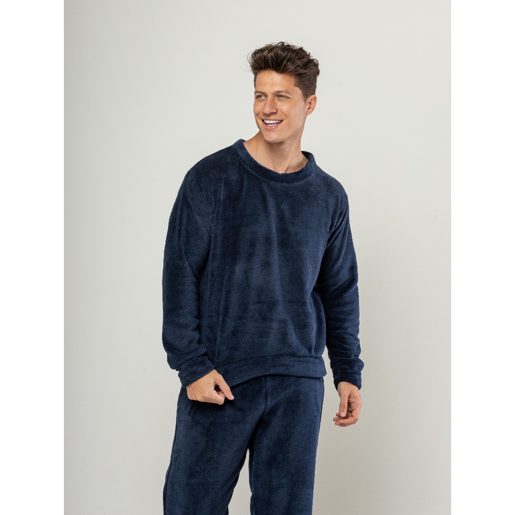 Pijama Longo  Inverno para Frio Ted Peludinho Fleece Masculino Homem Ultrasoft