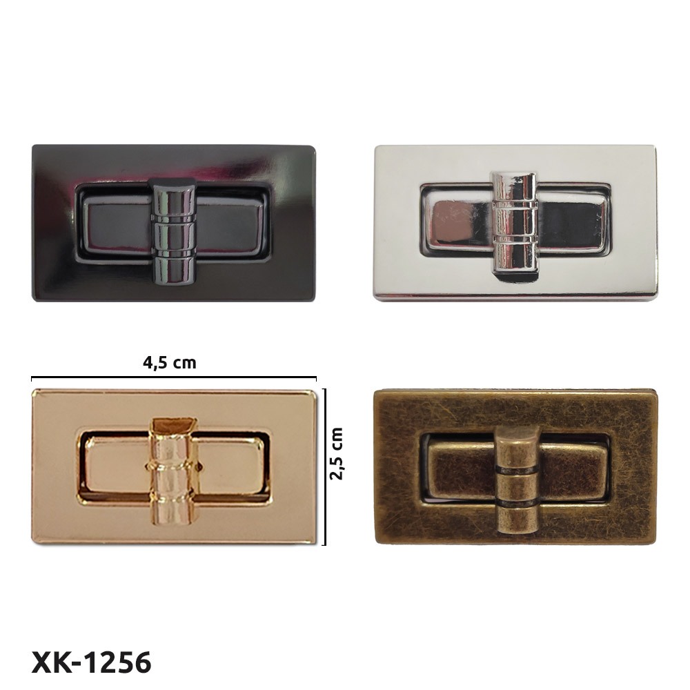 Fecho para bolsa em metal com encaixe XK-1256 4,5x2,5cm com 1 unidade