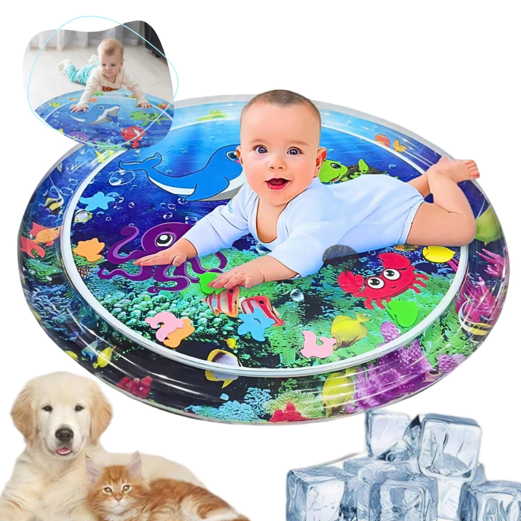 Tapete de Água Sensorial Interativo para Criança ,Pet Cachorros e Gatos Refrescante | Resistente