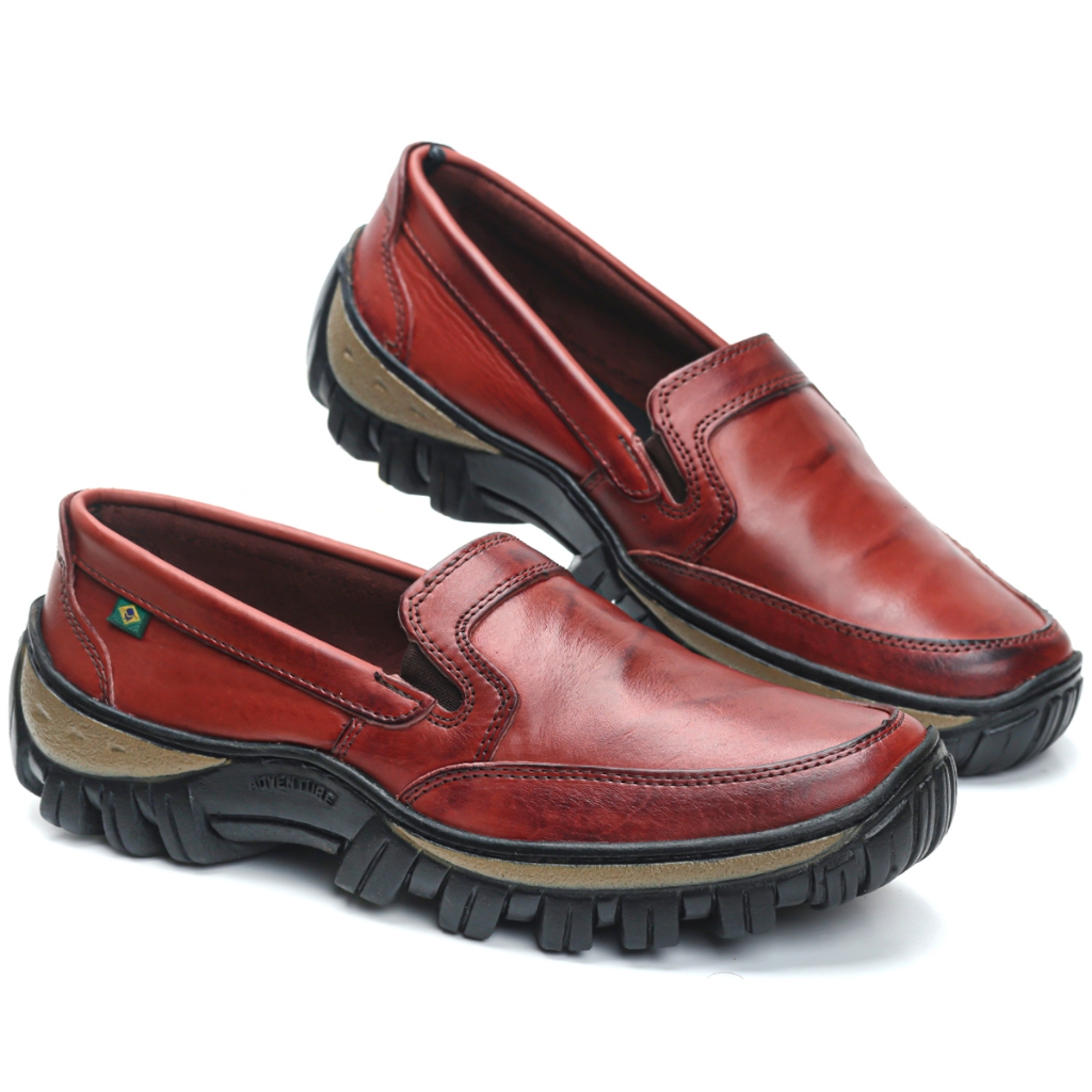 tênis mocassim casual  sapatilha ortopédica masculino em couro legitimo slip on em Oferta na Shopee