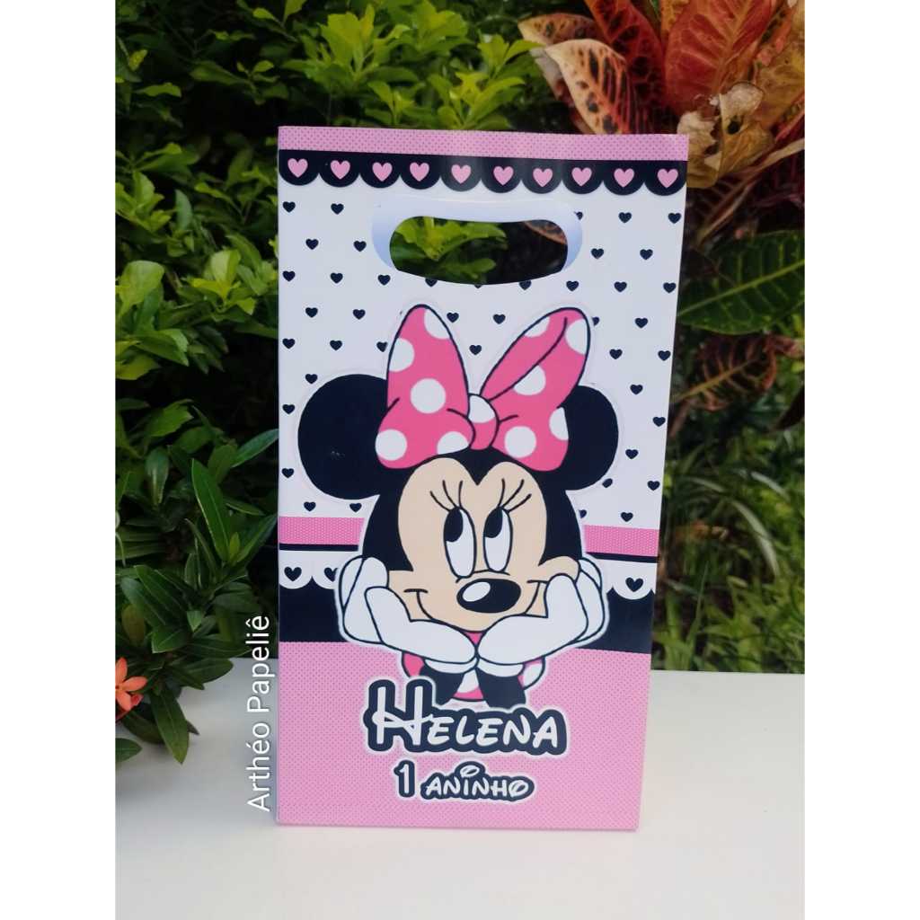 Sacolinha Surpresa M Personalizada Minnie Rosa para lembrancinha  - PEGUE E MONTE - SACOLINHA SURPRESA/ ANIVERSÁRIO