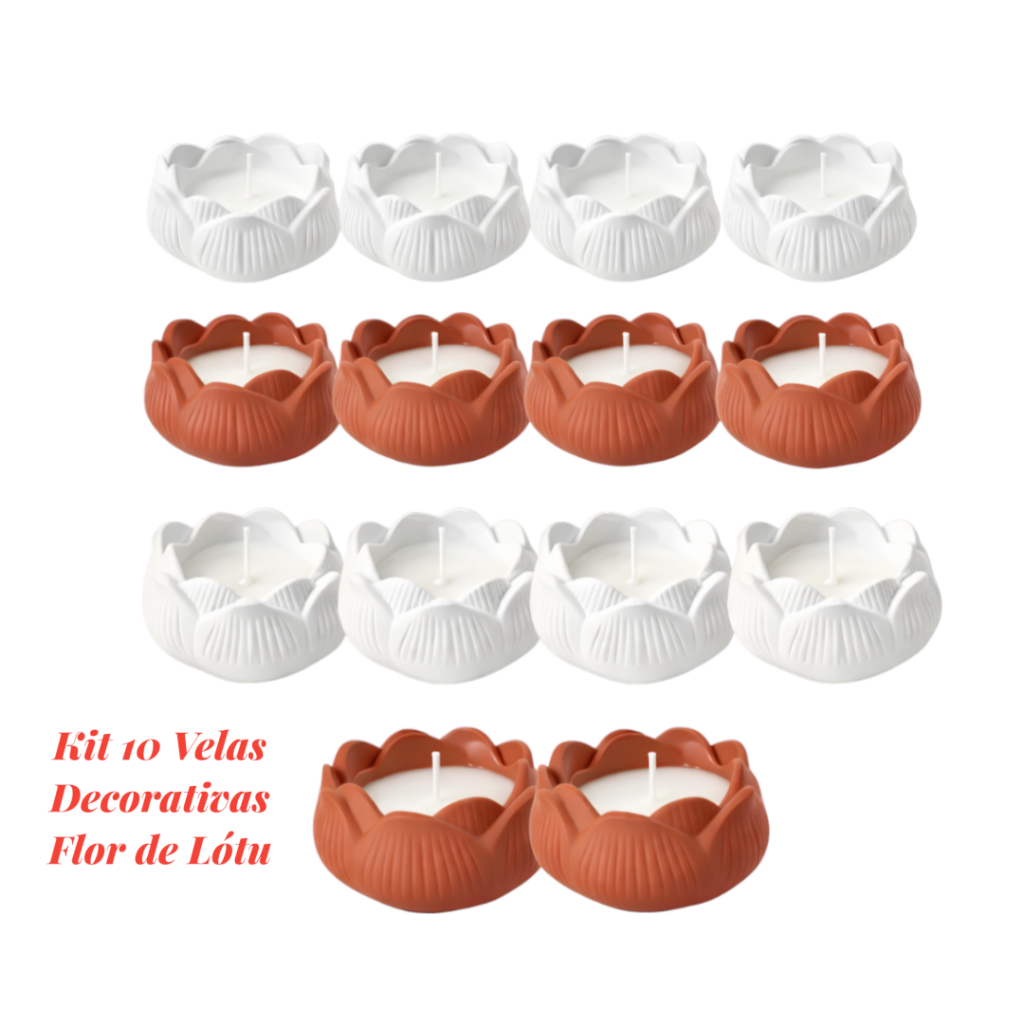 Imagem Kit 10 Velas Decorativas Flor de Lótus   Aromática, Decoração Zen