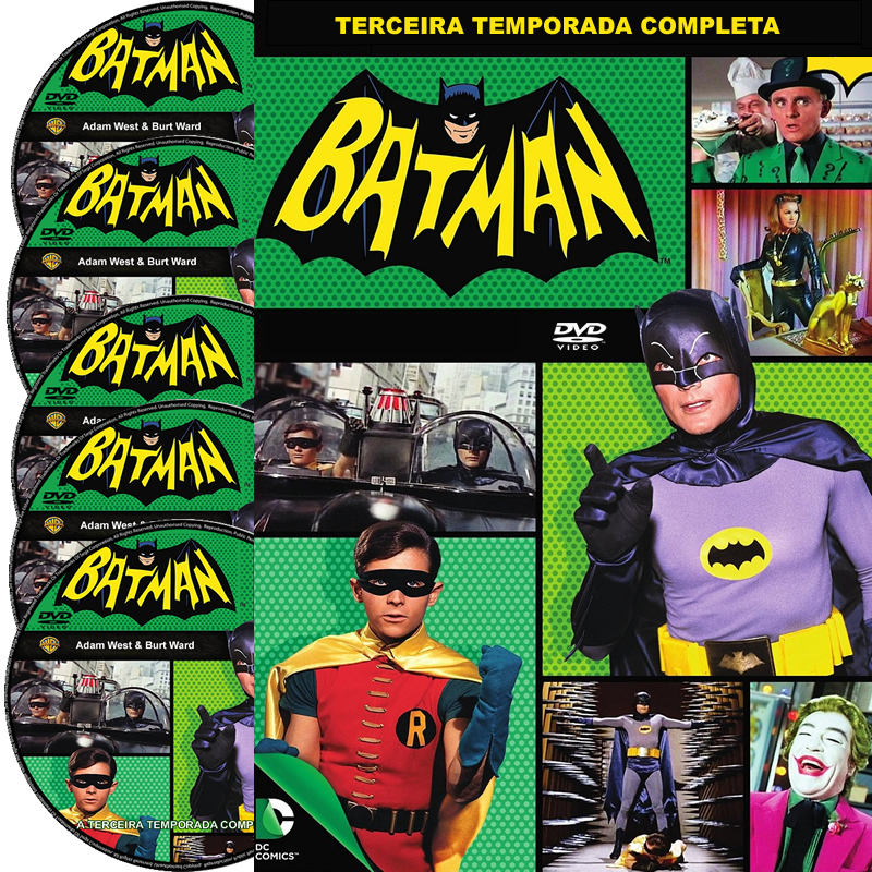 DVD - Série Batman e Robin Terceira Temporada Serie Clássica Adam West seriados antigos 1968
