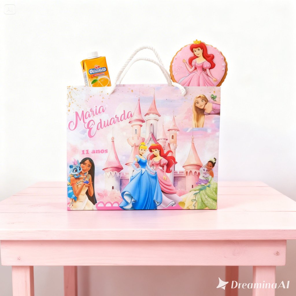 10 Sacolinhas Princesas personalizada/Lembrancinha/Sacolinha/Mimos/Lancheira/Aniversário/PEGUE MONTE