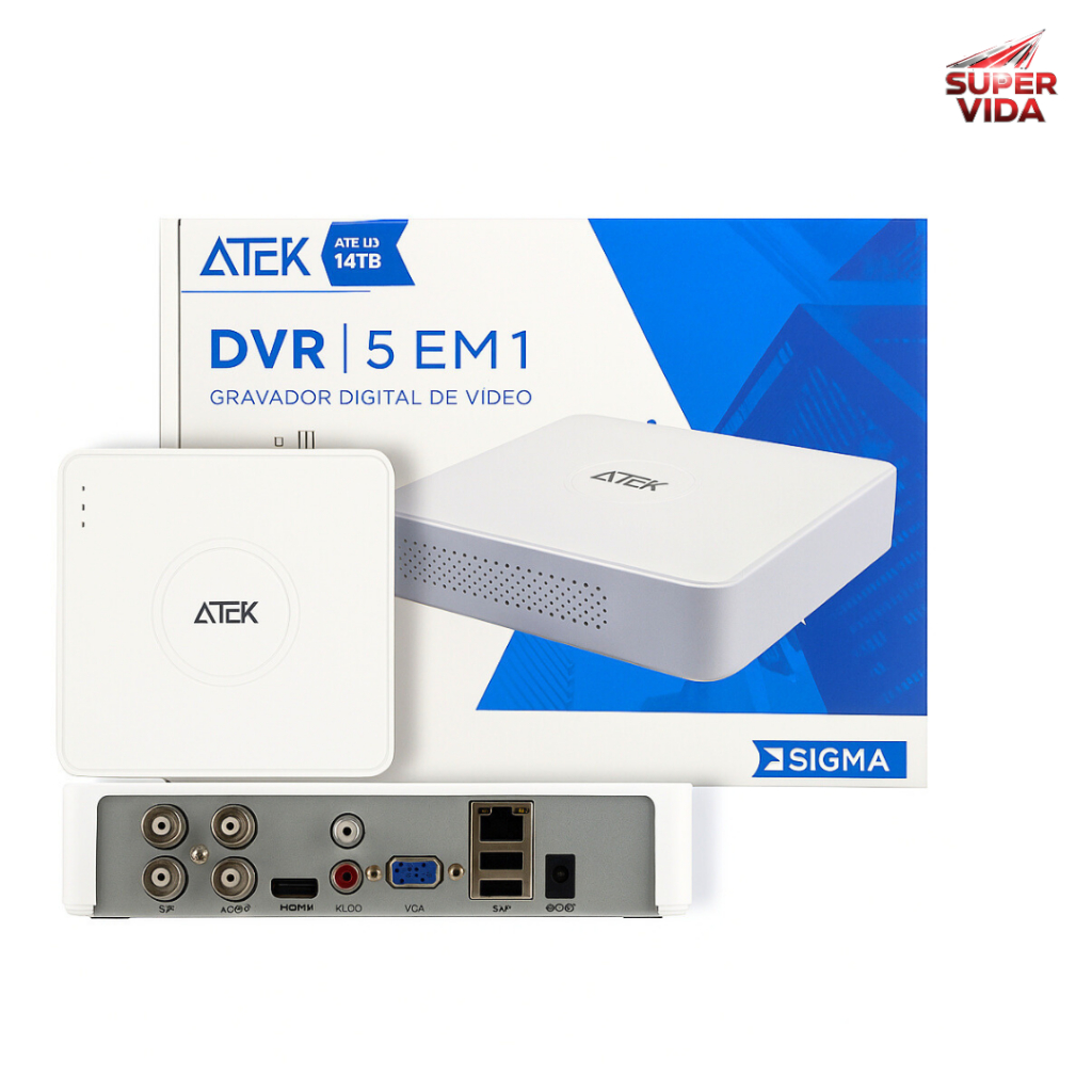 DVR 4 Canais 5 em 1 FULL HD 1080N H265+ APP XMEYE SIGMA-D004B AITEK em Oferta na Shopee