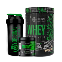 Kit Whey Protein Charged 900g + Creatina 100g + Coqueteleira - Original Nutrition