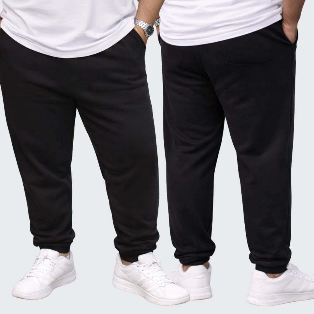 Kit 2 Calça Moletom com Punho Plus Size Masculina do G1 ao G5 — imagem 2 de 2
