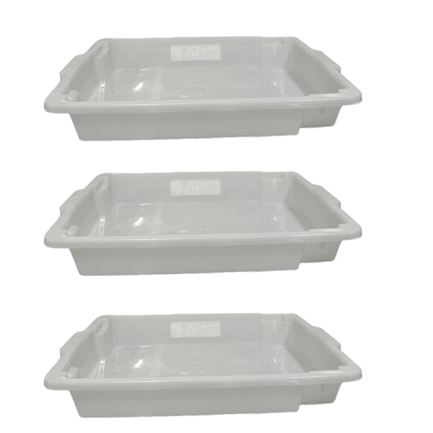 Kit 3 Bandejas para Carne 12 Litros Sem Tampa | Açougue Mercado Restaurante Cozinha Temperar