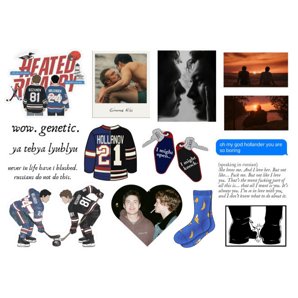 HEATED RIVALRY 2 - CARTELA DE ADESIVOS (sem recorte, com recorte ou a prova d'água) - A5 em Oferta na Shopee