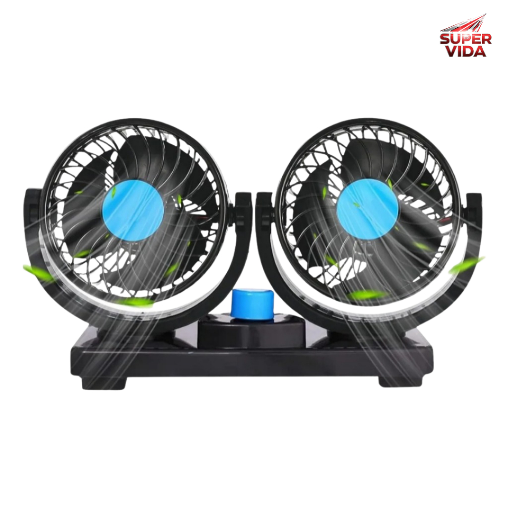 Ventilador Automotivo Duplo 12v Ajustável 2 Velocidade Carro em Oferta na Shopee