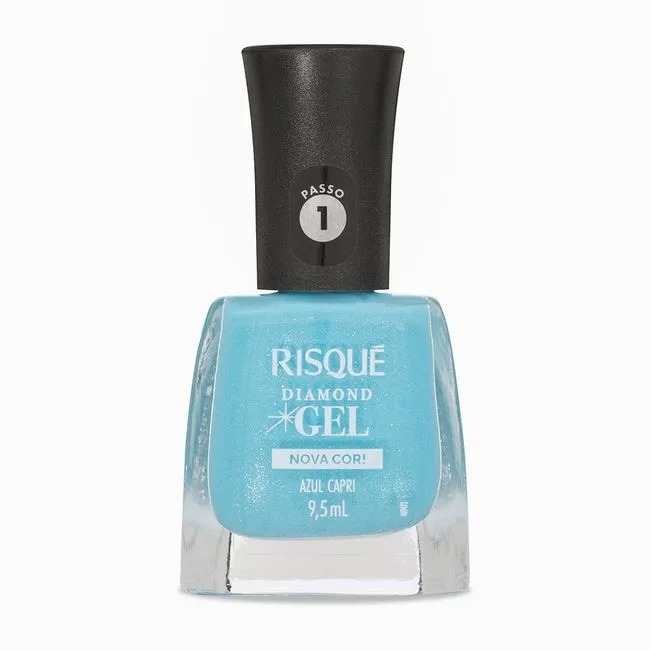 Risqué Esmalte Azul Diamond Gel Azul Capri Glitter 9,5 ml em Oferta na Shopee
