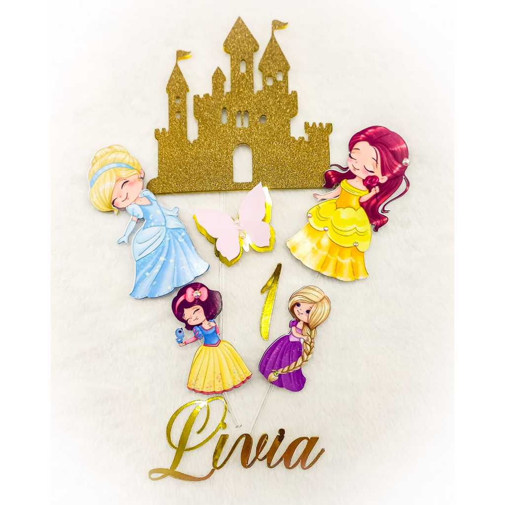 Topo de Bolo Personalizado Princesas – Festas e Aniversários