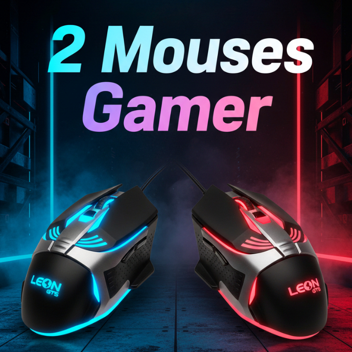 Mouse Gamer RGB 2400 DPI 7 Botões USB Leon GTS LED Colorido para PC e Notebook Custo Benefício