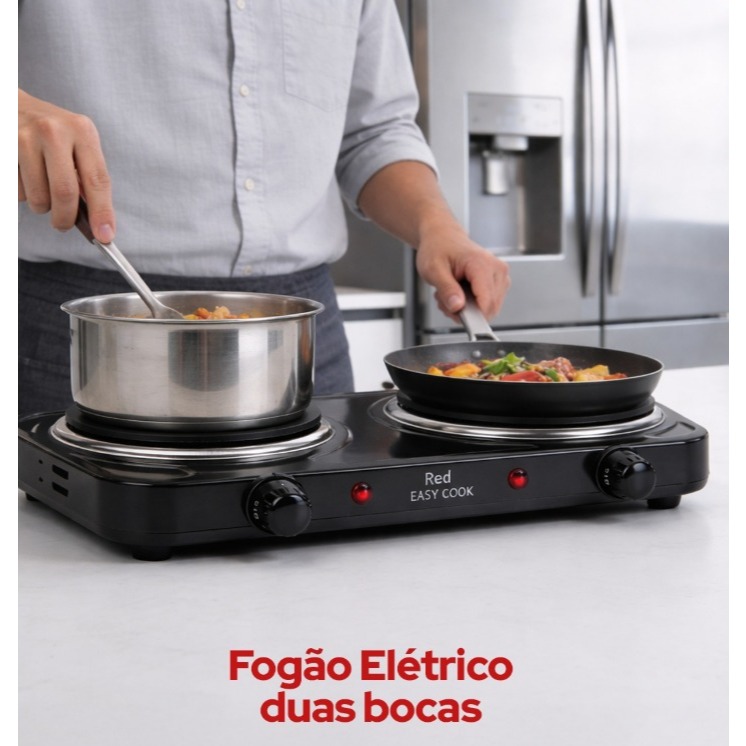 Fogão eletrico duas bocas red easy cook fe200 127v em Oferta na Shopee