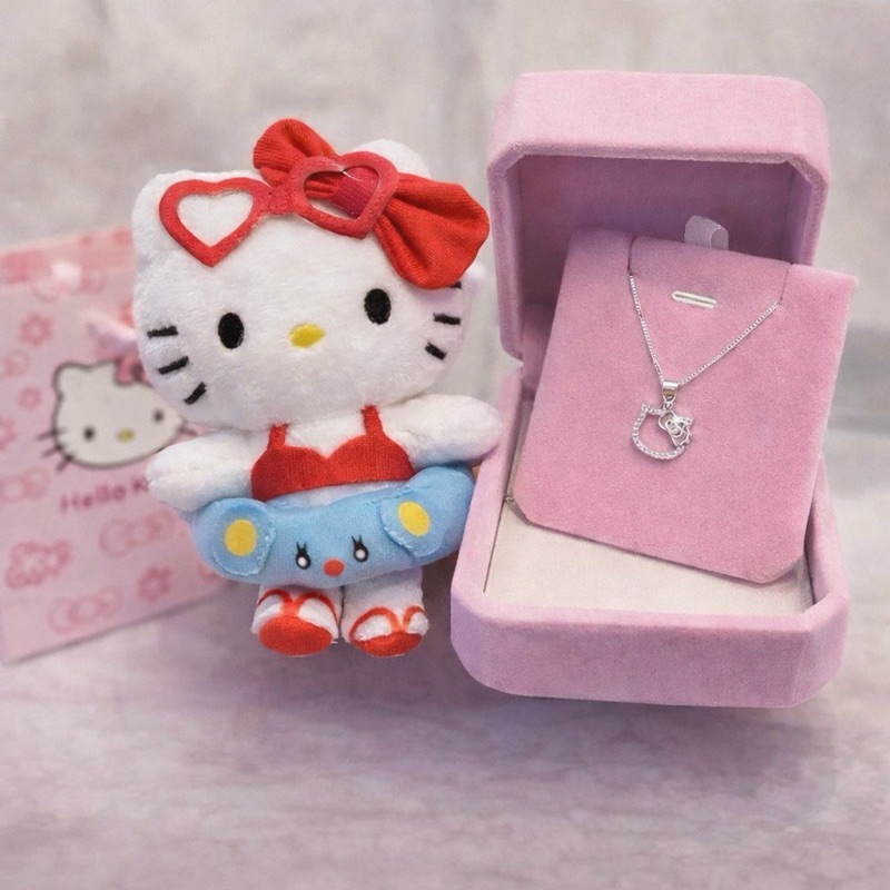 Kit Presente Hello Kitty | Pelucia Fofa + Colar Delicado