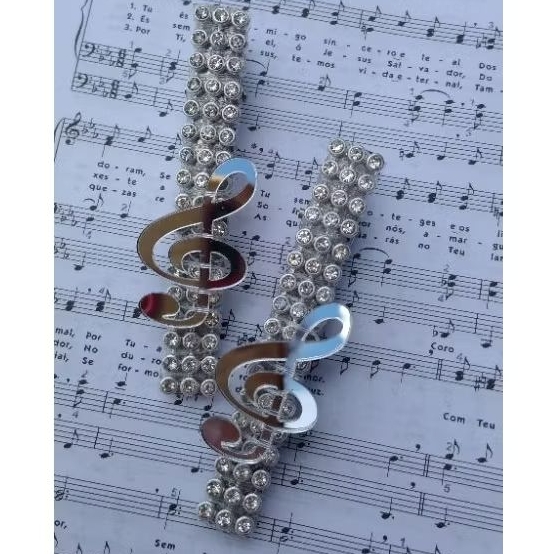 Prendedor de Partitura e Hinário Organista Músico (o par = 2 pçs) Clave de Sol Feminino e Masculino CCB — imagem 2 de 2