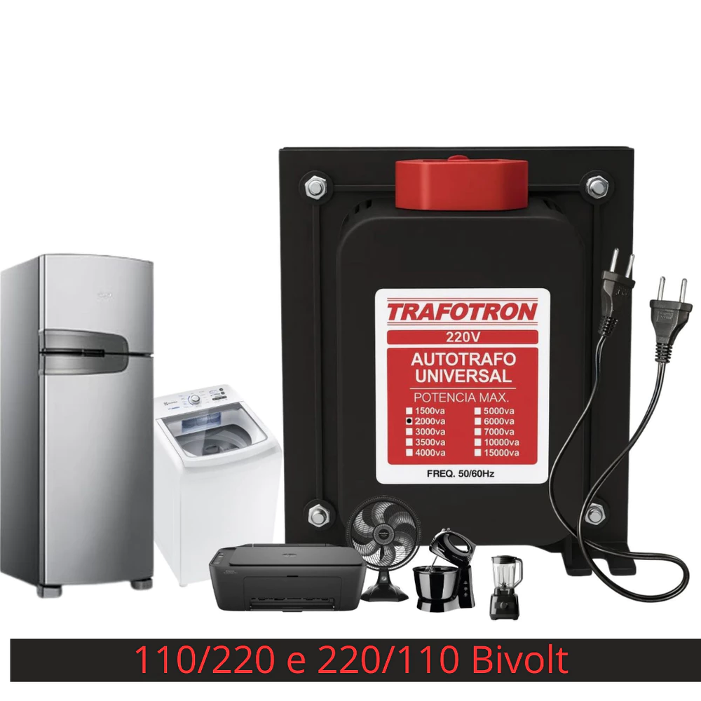Transformador de Energia 3000va 110/220 e 220/110 geladeira, Forno, ventilador, cafeteira, micro-ondas