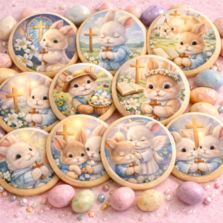 Papel arroz  Religioso de  Páscoa para decoração de doces 3,8 cm/4,5 cm ou 5 cm  com 20 unidades em Oferta na Shopee