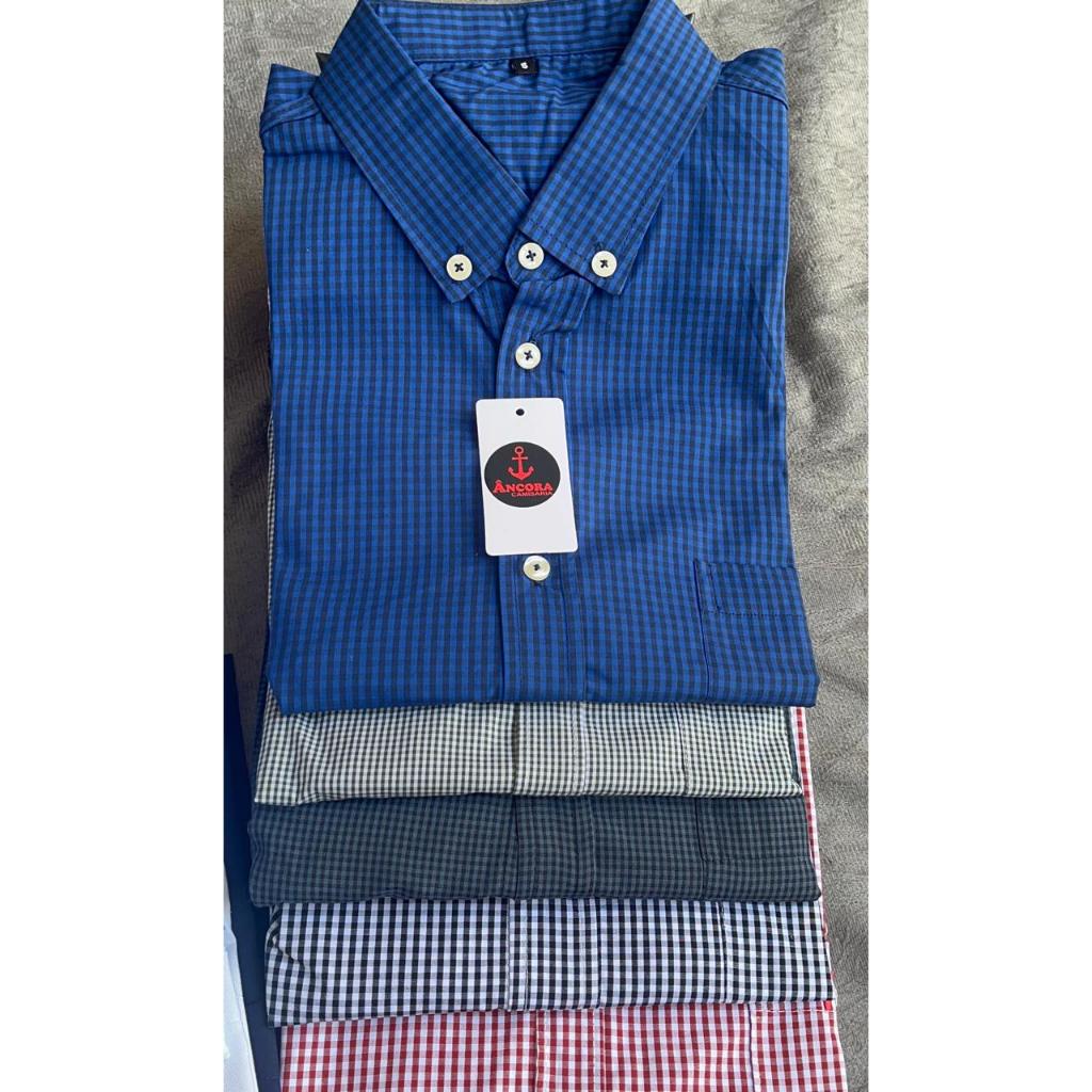 Camisa Masculina Plus size  Algodão Tamanho Grande  Xadrez Listrada Manga curta Com bolso em Oferta na Shopee