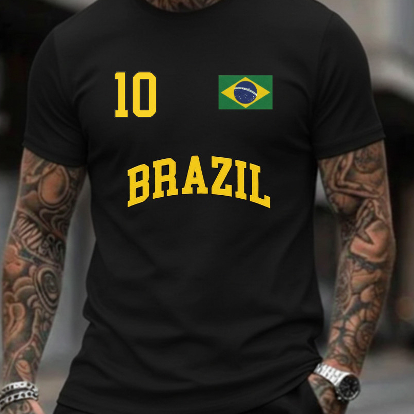 Camiseta Bandeira do Brasil - Camisa 10 Unissex Algodão Torcedor Rumo ao Hexa Casual Várias Cores