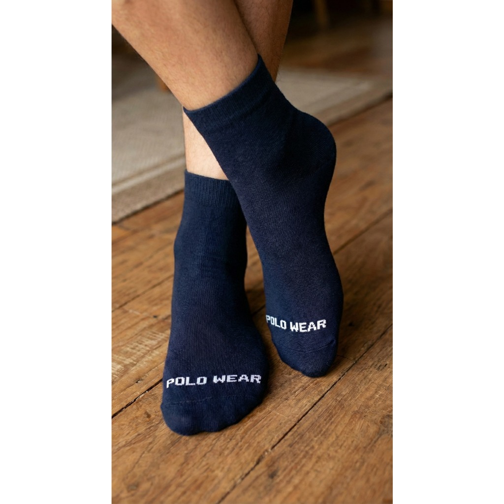 Kit 3 Pares Meias Cano Longo Polo Wear Azul Escuro em Oferta na Shopee