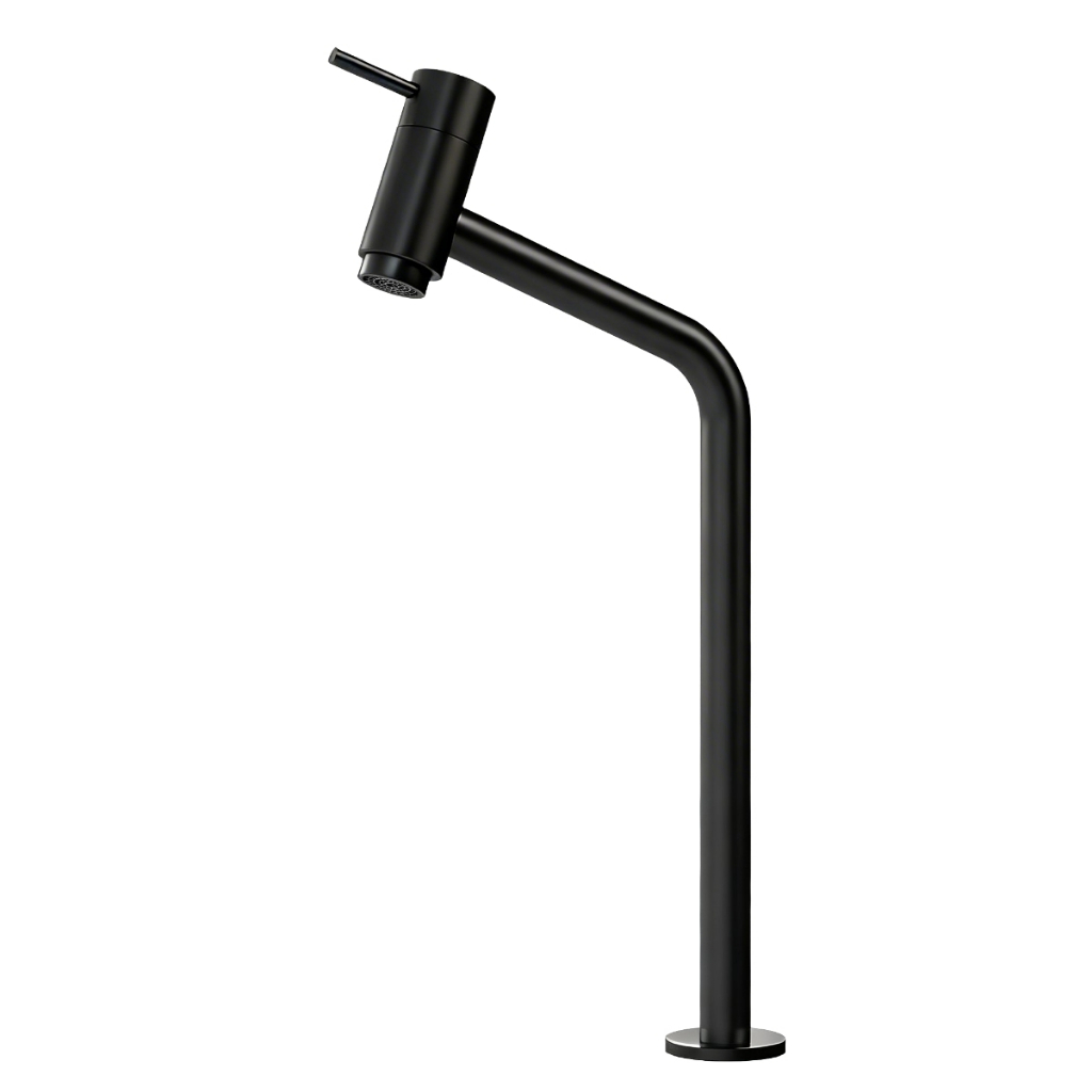 Torneira Cuba Toda Preta Bancada Banheiro Link Luxo Lavatório Black 100% Em Metal Bica Alta