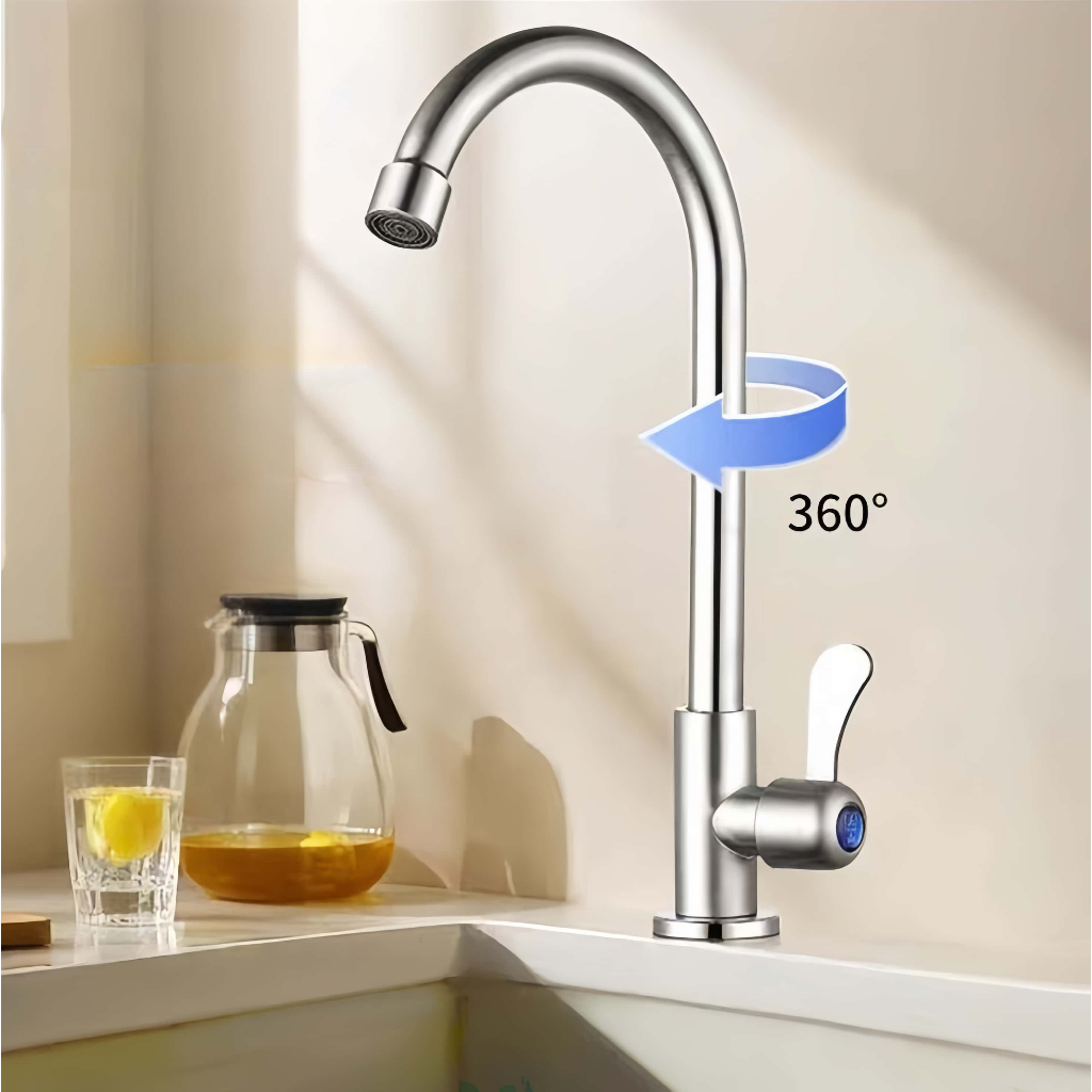 Torneira Gourmet Inox 201 360° – Design Moderno | Alta Pressão | Fácil Instalação em Oferta na Shopee