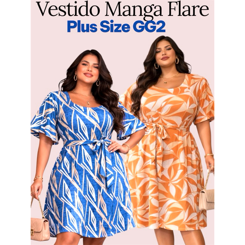Vestido Plus Size Feminino Gode  Soltinho G2 Vestidinho Dress moda evangélica Plus Elegante 46 ao 52