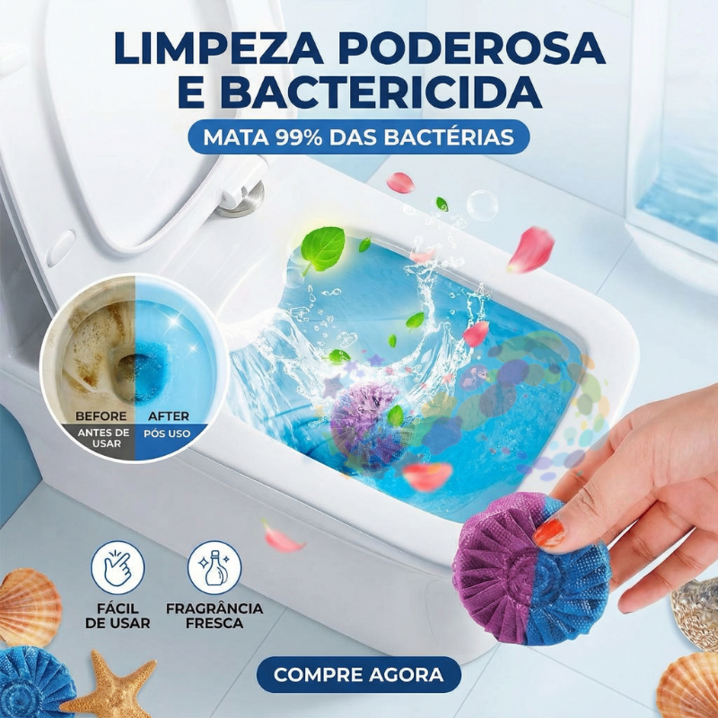 Kit4 Blocos/Pastilhas Para Caixa Acoplada Novo Frescor Tablete Pastilha Sanitário