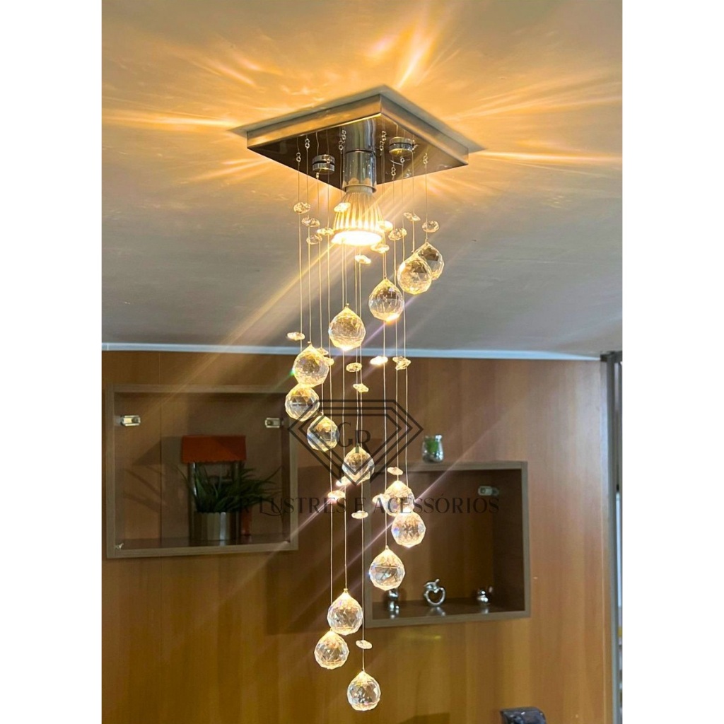 Lustre Acrílico Quarto Sala Vai Montado Promoção Pronto Envio 01
