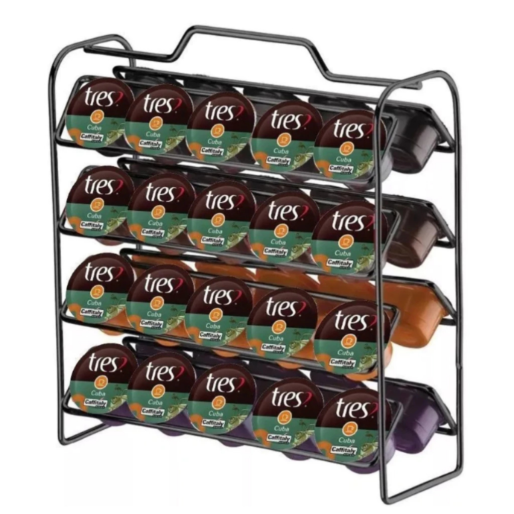 Suporte Metal Porta Cápsulas 40 Unidades Três Corações Preto