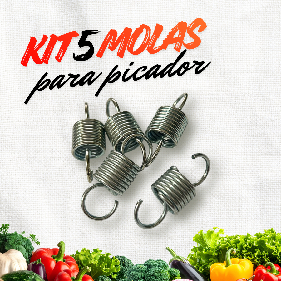 Kit 5 Molas de Aço Resistentes para Picador Manual de Legumes Pequeno