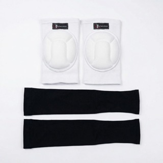 Kit Joelheira Vôlei Elástica branca + Manguito elástico Preto - par em Oferta na Shopee