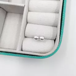 Brincos bola 4mm prata 925 - Prata legitima