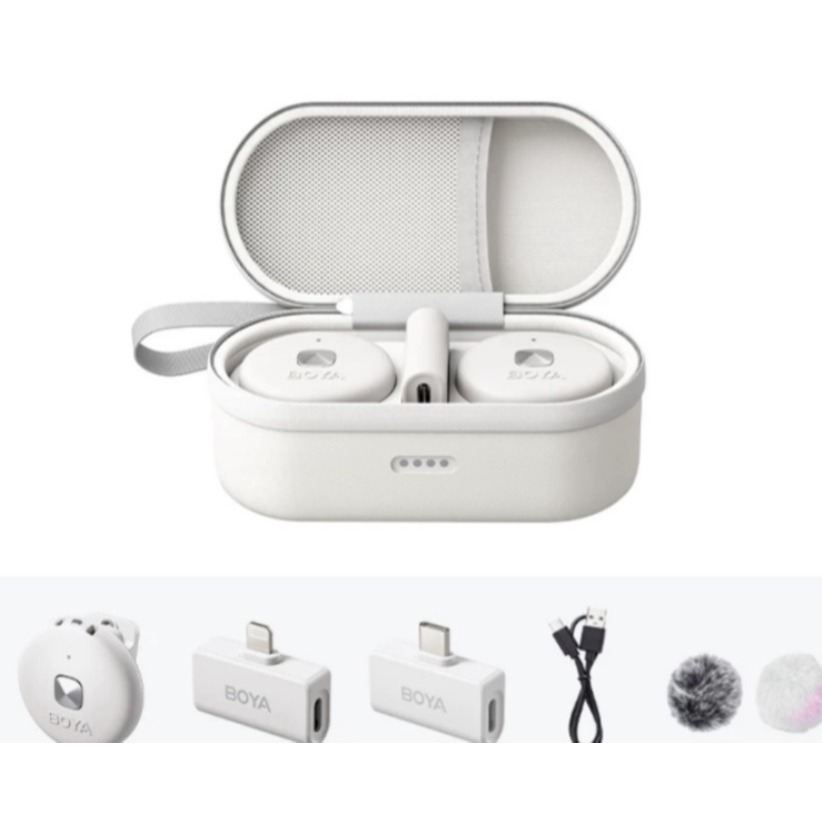 BOYA-Omic 2in1 Microfone de lapela com lapela sem fio Omic De U, iPhone, iPad, Android, dispositivos tipo C 2IN1