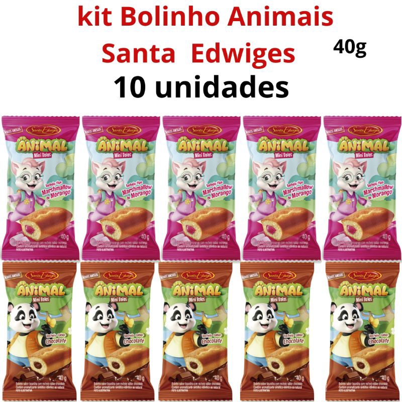 Kit 10 Bolinhos Santa Edwiges 40g Kit Lanche Escolar Kit Doces Para Café Da Manha itens pra lancheira escolar mini bolos