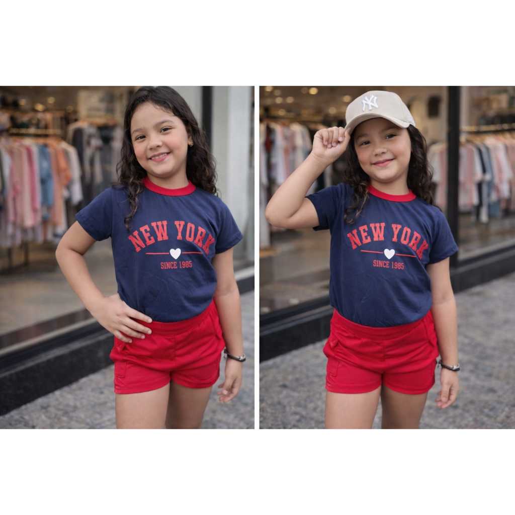 Conjunto Infantil Juvenil Cropeed e Short Estiloso e Confortável 4 à 14 anos