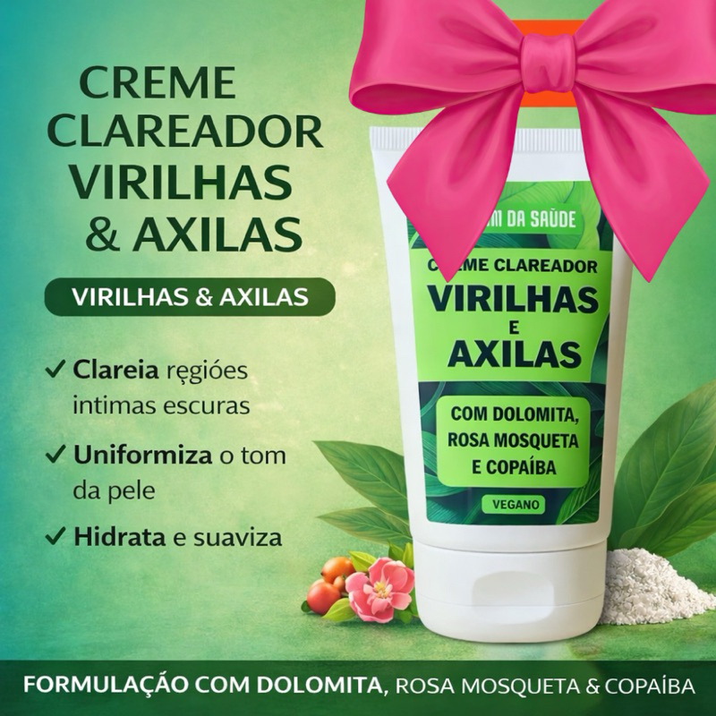Clareador de Virilha e Axila Axil clear 100 gr Axilas e Virilhas Escuras Nunca Mais