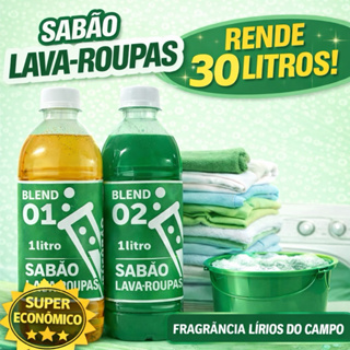 BLEND BASE SABAO LÍQUIDO VERDE LÍRIOS DO CAMPO 2X1LT - RENDE 30L em Oferta na Shopee